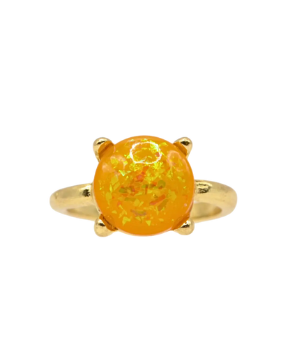 Amber Natural Stone Rings