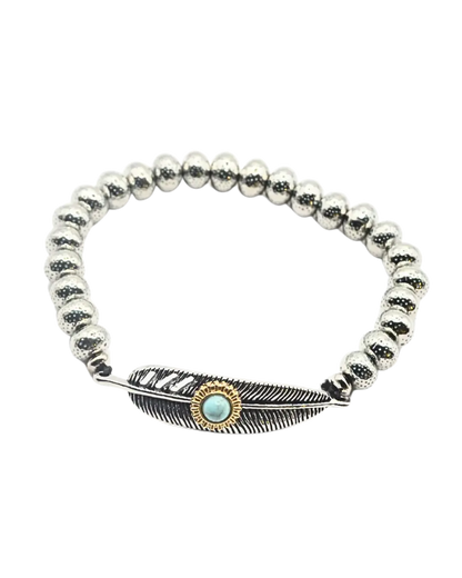 Turquoise Feather Bracelet