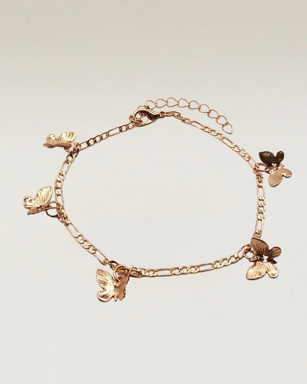 Butterfly Charm Figaro Bracelet