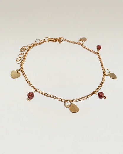 Heart and Bead Charm Bracelet