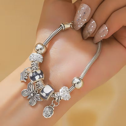 Butterfly and Rose Beads Bracelet