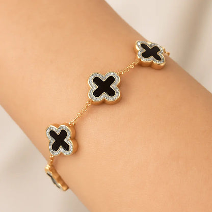 Midnight Black 5-Clover Bracelet