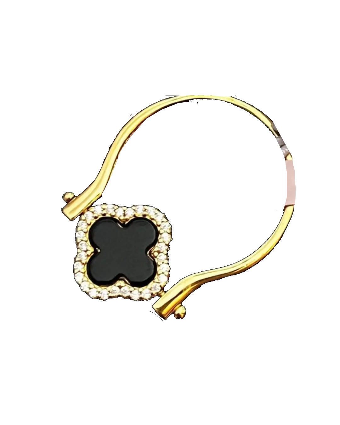 Rachel Zoe Black Double Clover Flip Ring