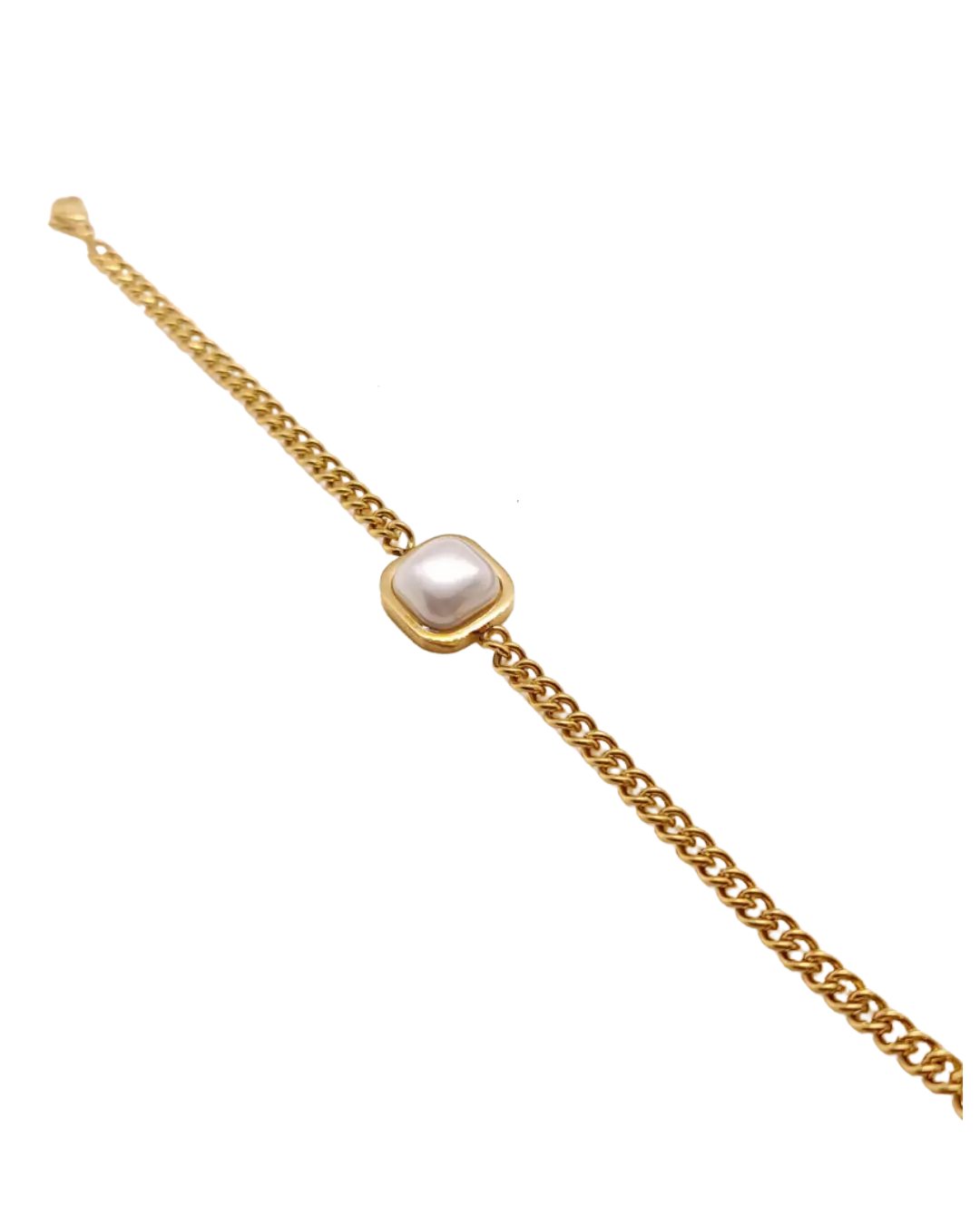 Stainless Steel Chain Bracelet with Pearl