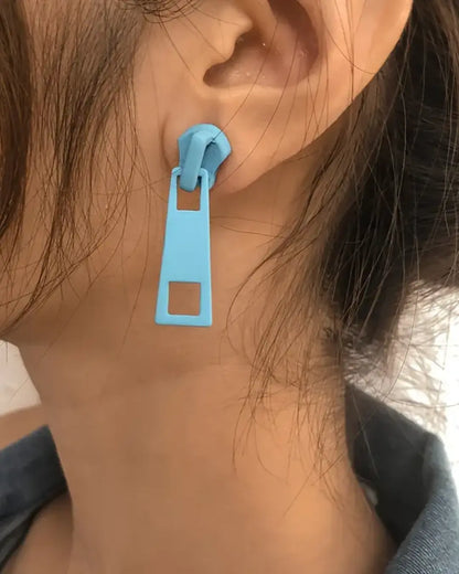 Zipper Pull Tab Earrings