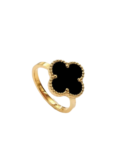 Stainless steel Black Clover Ring