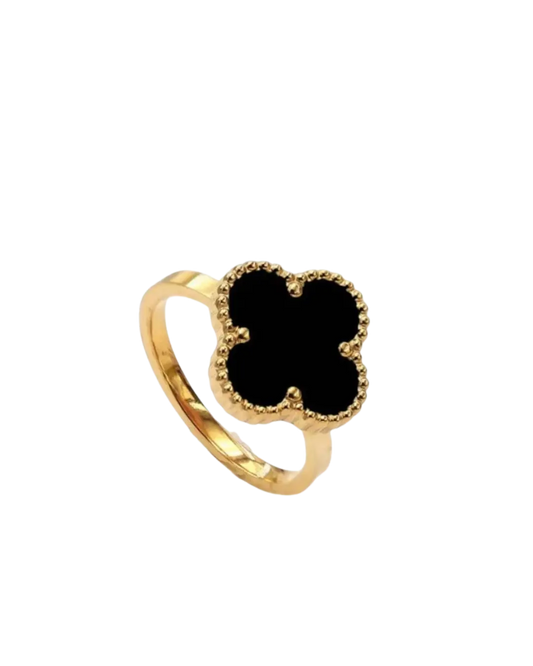 Stainless steel Black Clover Ring