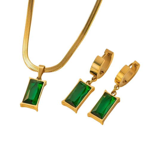 Zirconia Necklace & Earrings Set