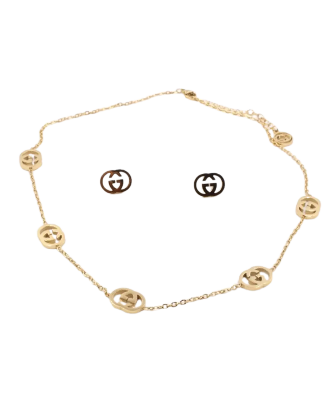 set, golden soft necklace and earring