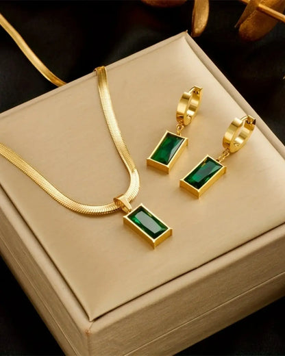 Zirconia Necklace & Earrings Set