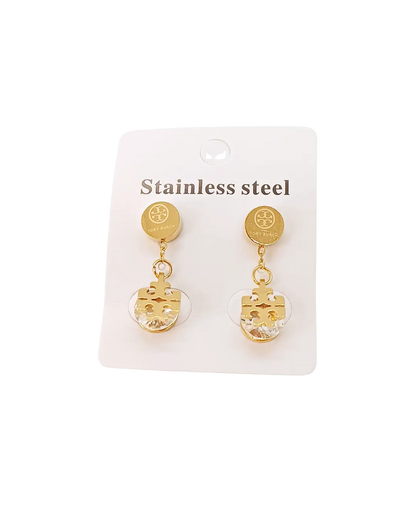 Stainless Steel Crystal Earrings