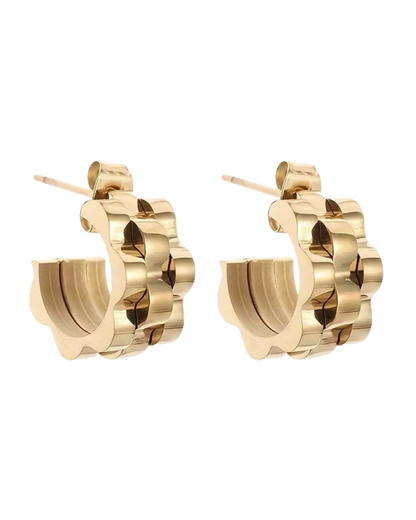 Triple-layer Wave Earrings