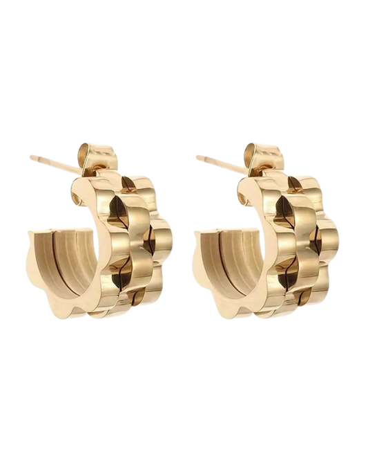 Triple-layer Wave Earrings