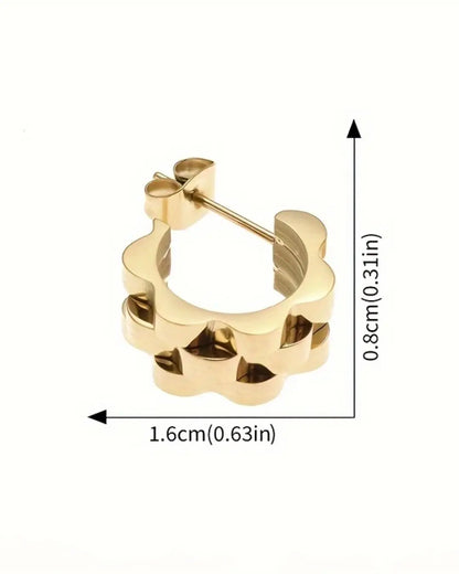 Triple-layer Wave Earrings