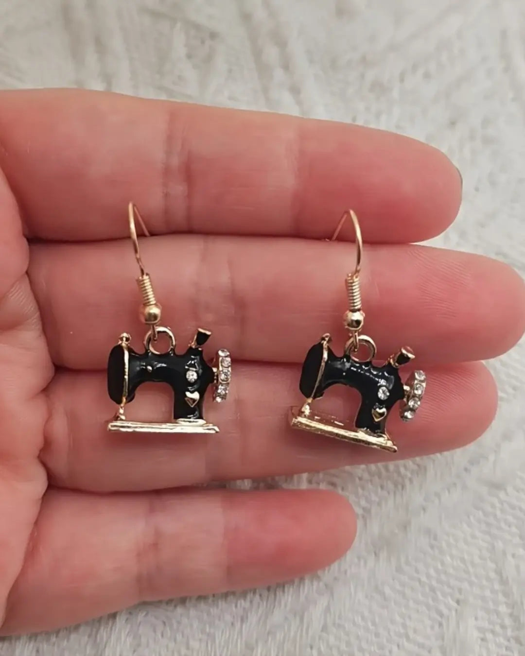 Sewing machine earrings