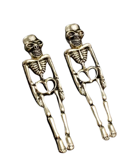 Human skeleton detachable earring