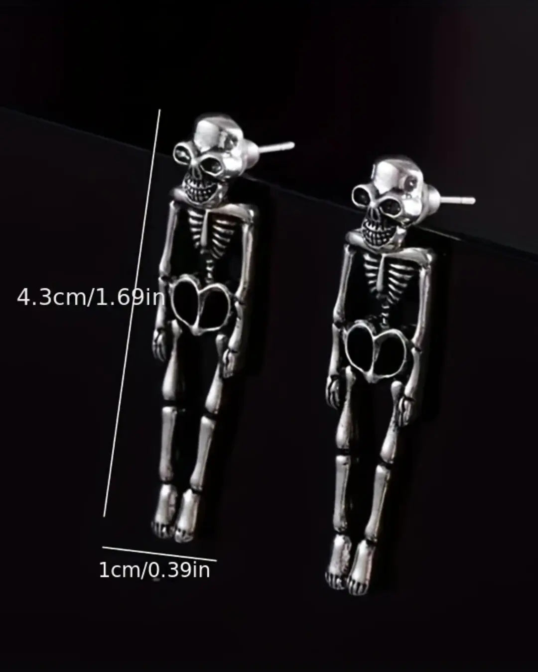 Human skeleton detachable earring