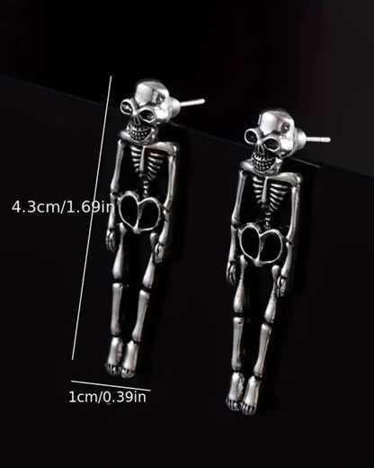 Human skeleton detachable earring