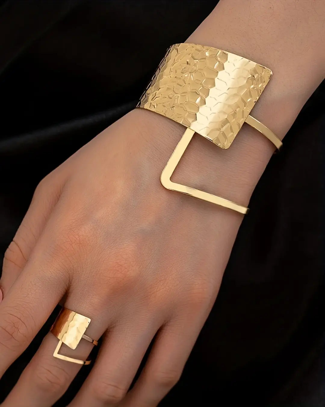 Open Bracelet Ring Set