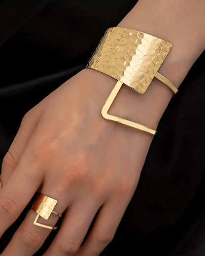 Open Bracelet Ring Set