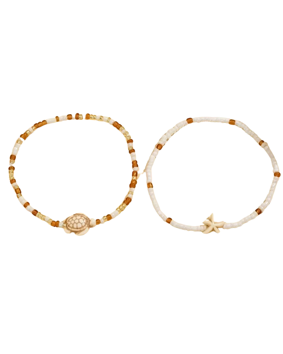 Summer Beach Glass Bead Anklets