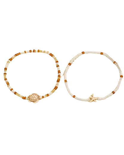 Summer Beach Glass Bead Anklets