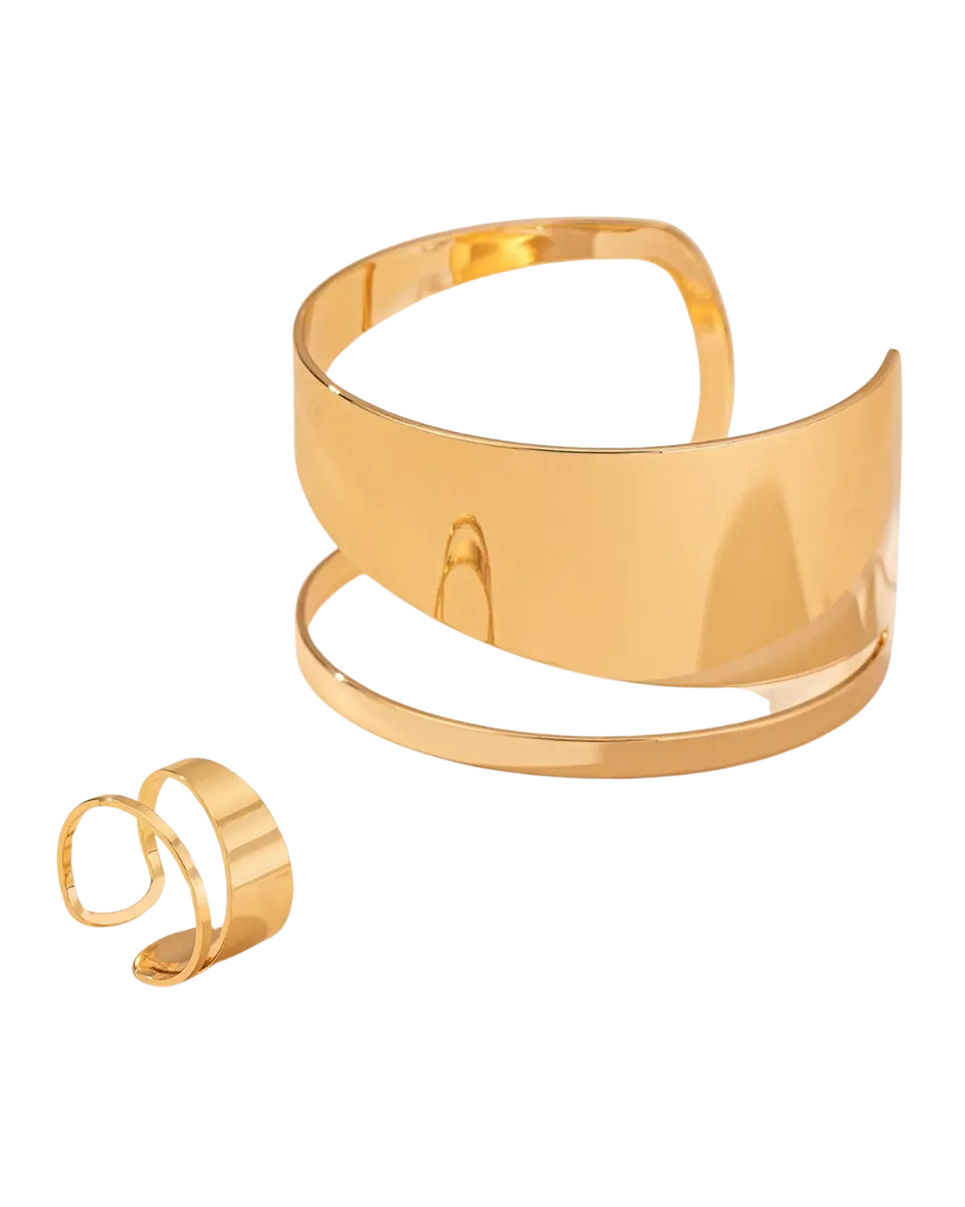 Open Bracelet Ring Set