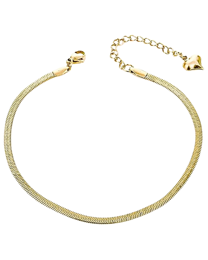 Bone Flat Snake Chain Anklet