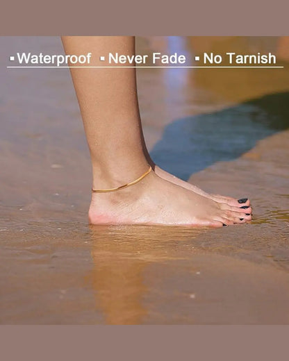 Bone Flat Snake Chain Anklet