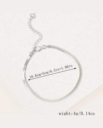 Bone Flat Snake Chain Anklet