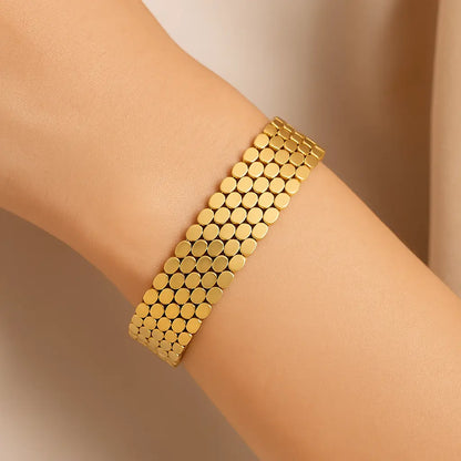 Golden Mosaic Link Bracelet