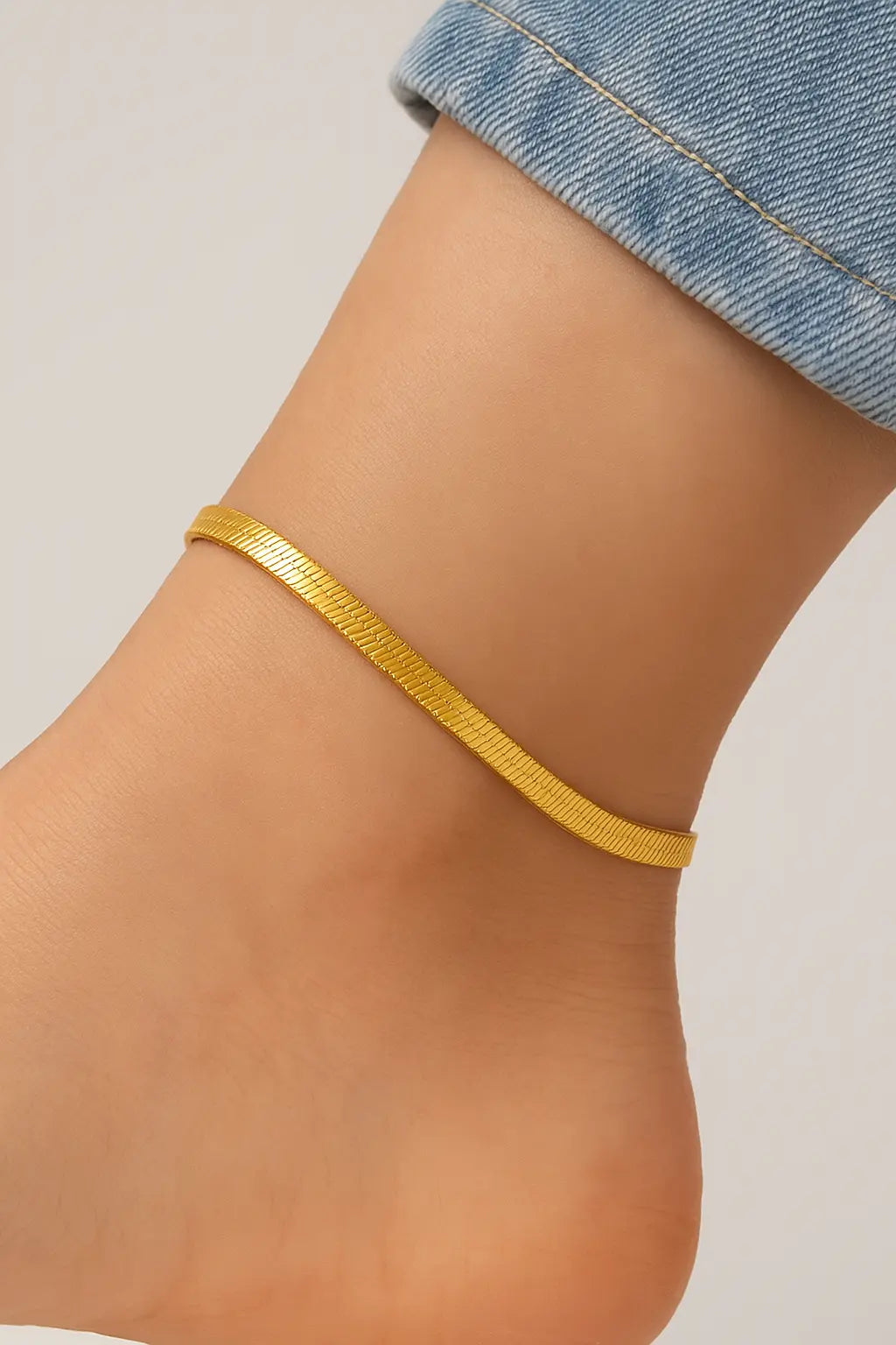 Golden Glide Snake Chain Anklet
