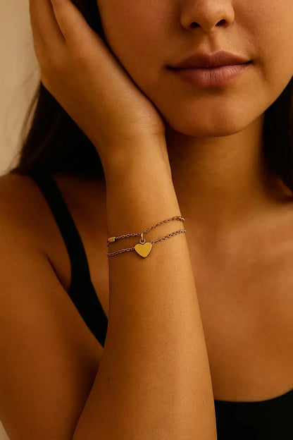 Layered Heart Bracelet