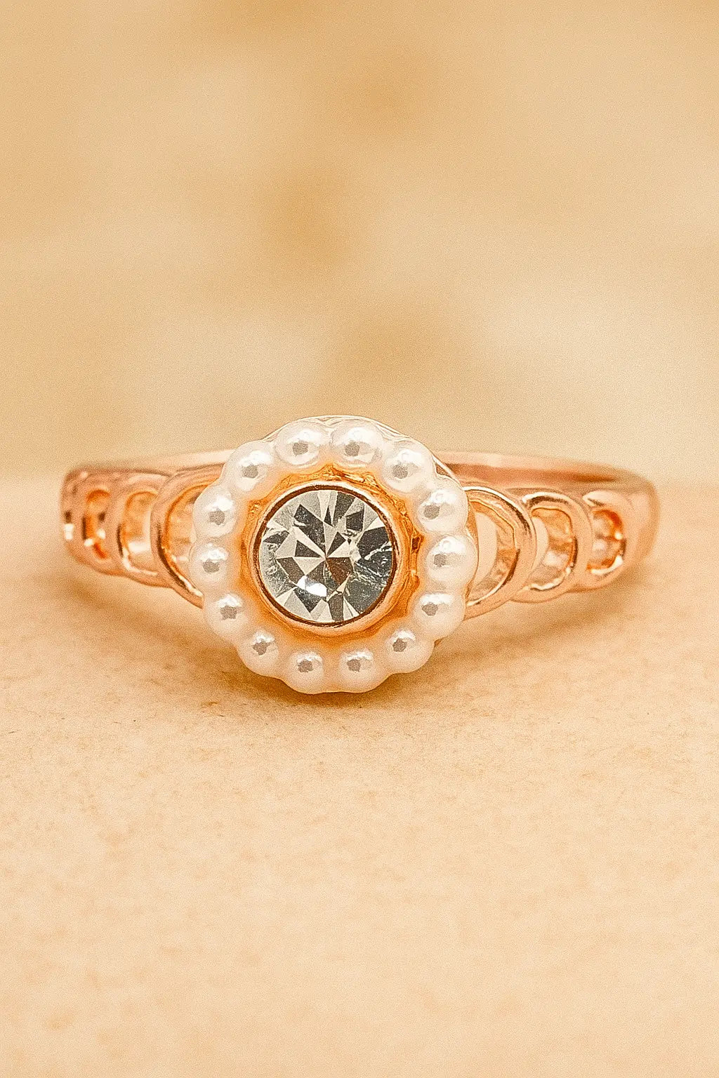 Pearl Accented Solitaire Ring