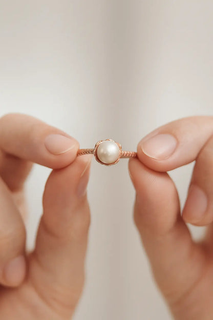 Gold Plated Pearl Ring