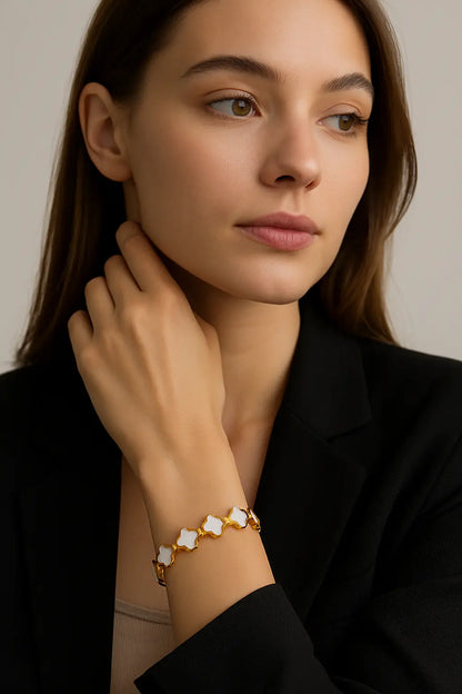 Stainless Steel Clover Bangle