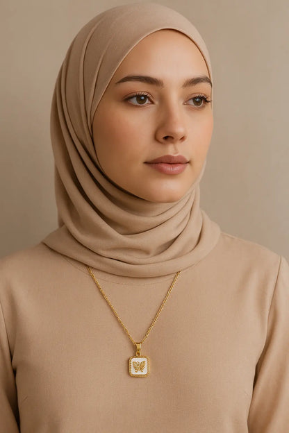 Golden Butterfly Pendant Necklace