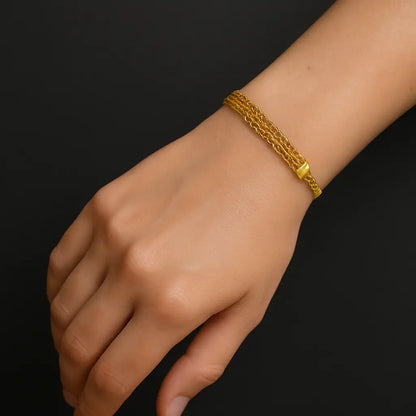 Golden Weave Multi-Strand Chain Bracelet
