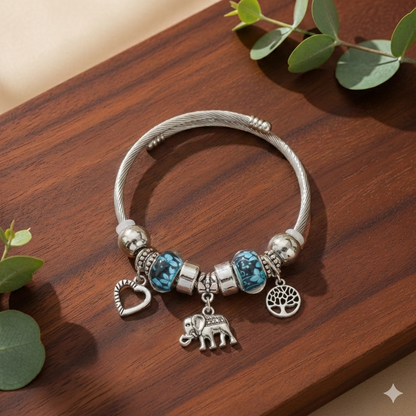 Elephant Charm Bangle