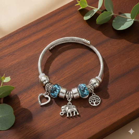 Elephant Charm Bangle