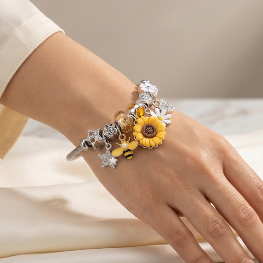 Sunflower & Bee Bracelet