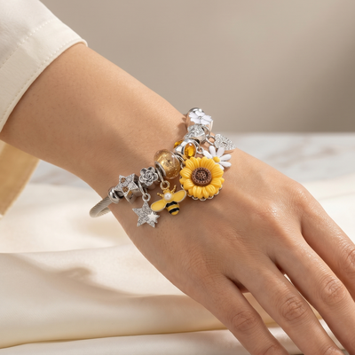 Sunflower & Bee Bracelet