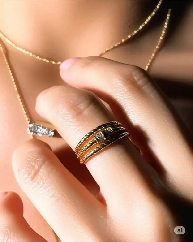 Golden Helix Sparkle Ring