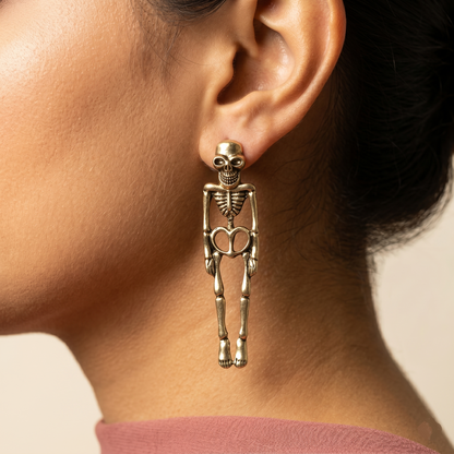 Human skeleton detachable earring