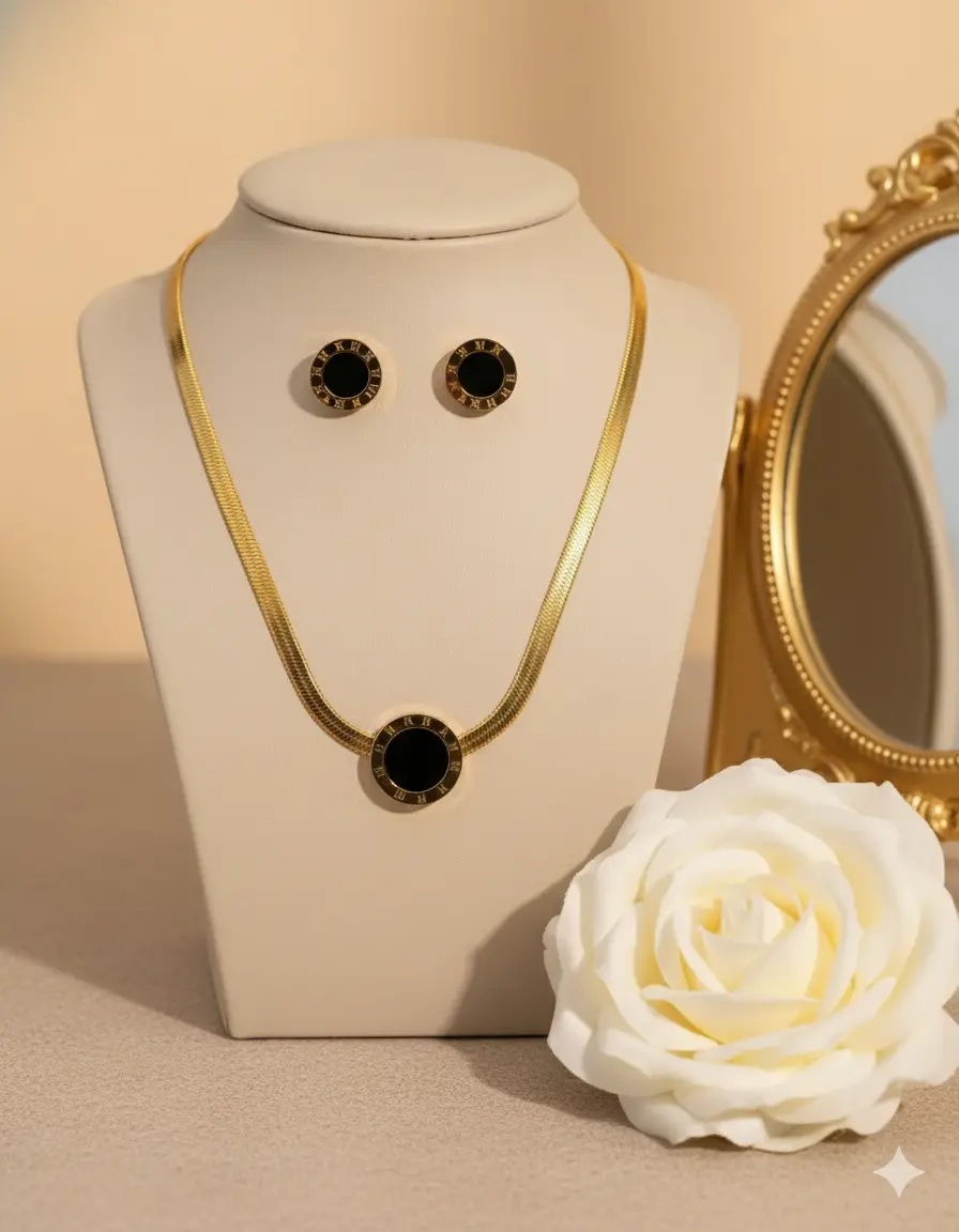 Roman Numerals Jewellery Set