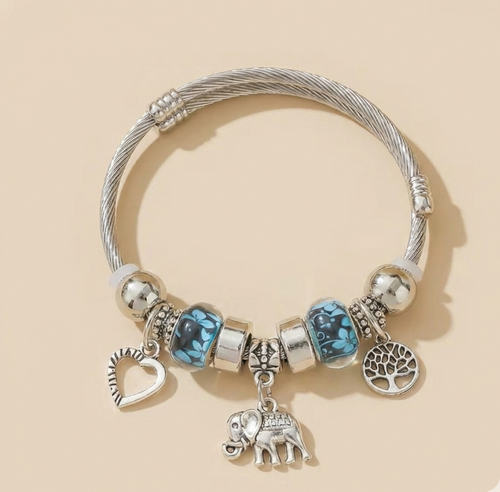 Elephant Charm Bangle