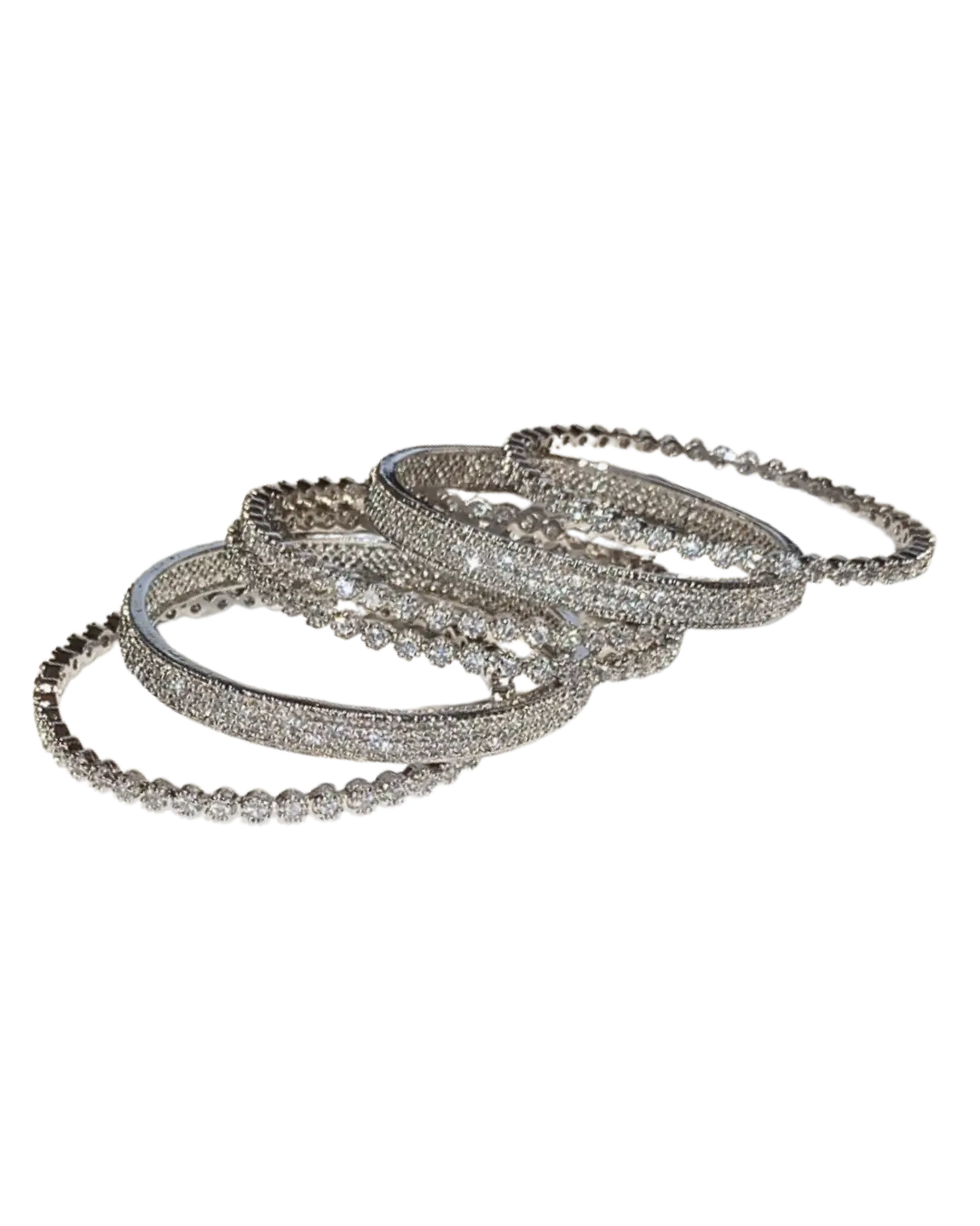 Silver Zircon Bangles