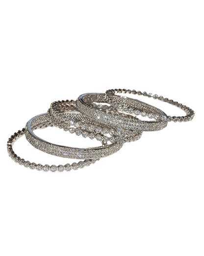 Silver Zircon Bangles