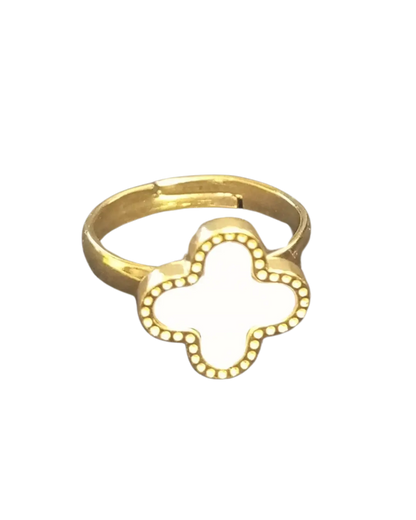 Stainless steel Black Clover Ring