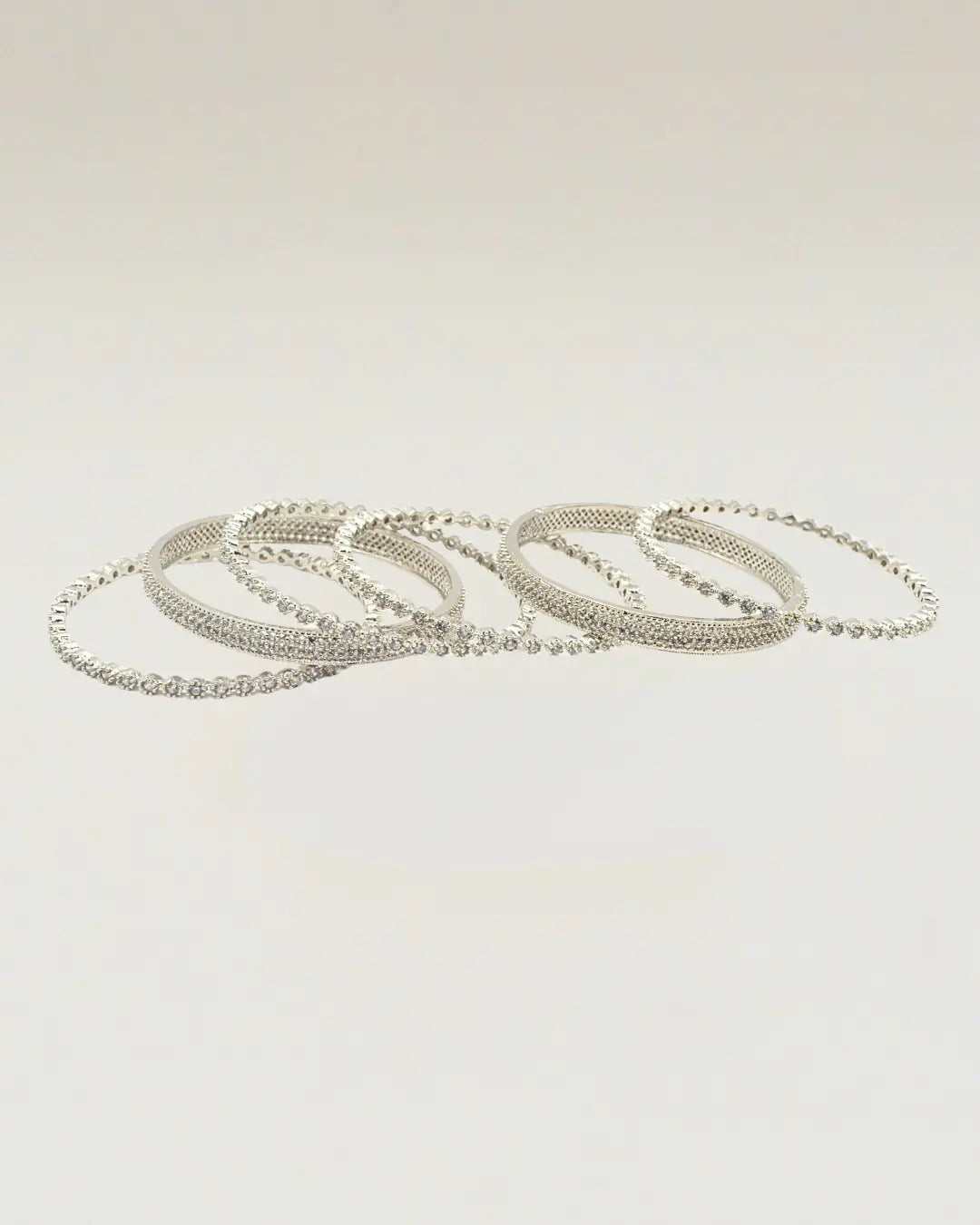 Silver Zircon Bangles